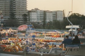 ekka1 Side Show Alley from the ferris wheel late 1980s