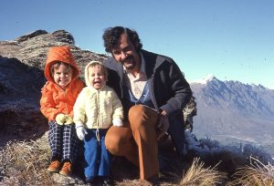 High on a mountain Louisa Rach and Peter NZ 1975