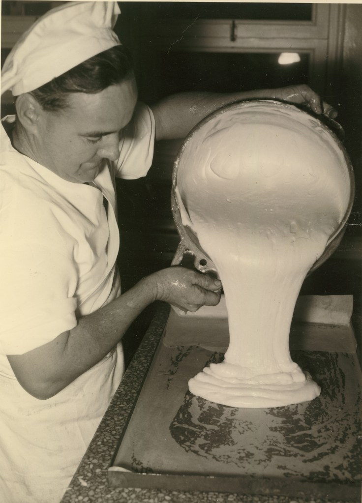 Army cook, Pat Farraher, baking.