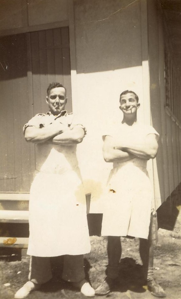 Uncle Pat and a mate "act the goat".