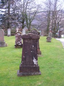 Isabella Morrison McCorkindale's gravestone is right near the door to the Kilmorich church.