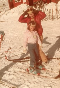 Louisa and Bec skiing Mt Hutt