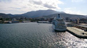 Leaving Hobart behind.