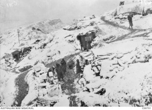 For many of the Aussie Anzacs, the Gallipoli snowfalls would have been their first sighting of snow. I imagine the novelty wore off pretty quickly. AWM image C00751 out of copyright.