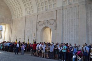 The names on this wall of the Menin Gate are only a fraction of the total listed.