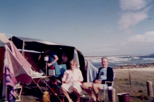 A souvenir photo, taken by one of the kids, when my parents came camping.