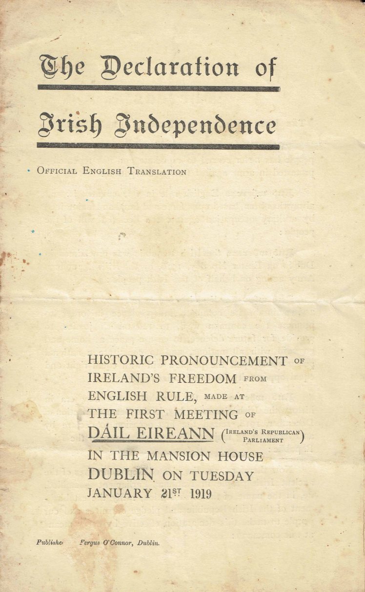 Irish proclamation page 1