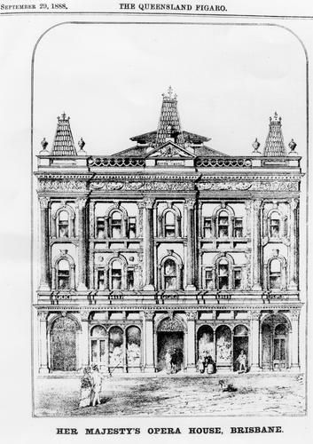 Sketch of Her Imperial Majestys Opera House Brisbane 1888 Trove