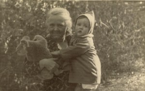 My grandmother with cousin Patsy and koala.