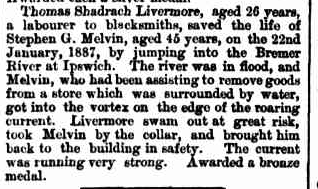 MELVIN Telegraph 8 July 1887 p3