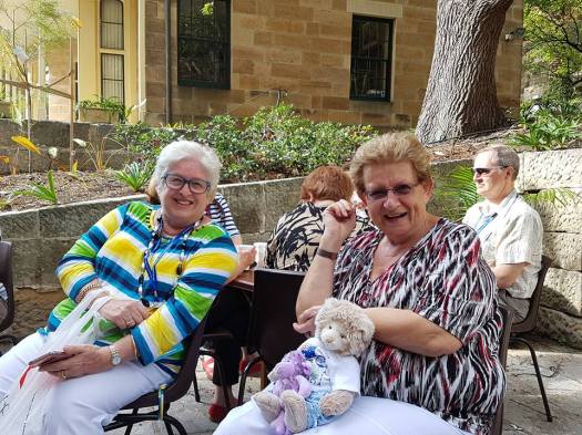 Brenda Wheeler and Jill Ball and bears