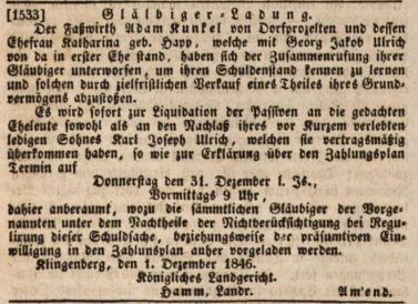 Aschaffenburger Zeitung, 22.12.1846 p4