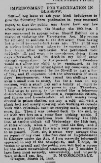 McCORKINDALE letter to editor 26 Mar 1888