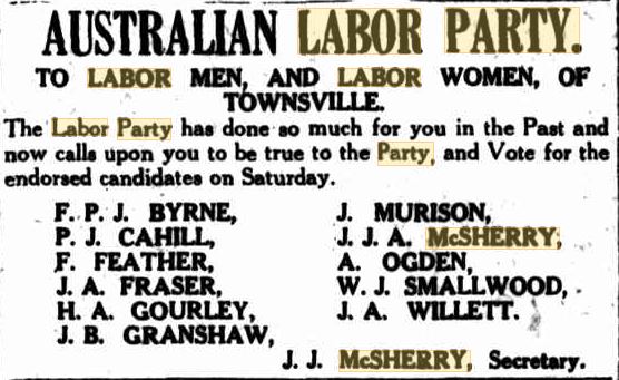 JJ McSherry ALP election