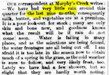 Murphys Creek drought Bne Courier 24 Apr 1877 p3