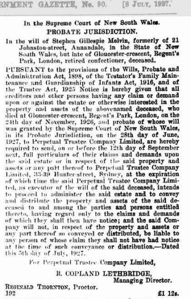 SGM probate notice GG NSW