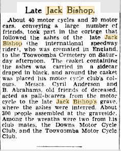 BISHOP Jack funeral Bris Courier 19 June 1933p13