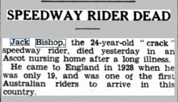 BISHOP Sunderland Daily Echo and Shipping gazette 21 Mar 1933 p12