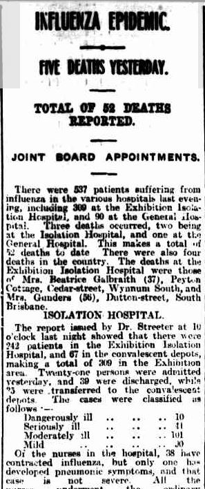 Influenza deaths Courier 1919