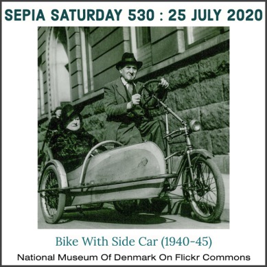 Sepia Saturday 530 : Bike With Side Car (1940s)